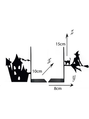 Hobi Demir Sanat Metal Kitap Tutucu Cadı & Şato Figürlü Kitap Desteği , Dekoratif Kitaplık