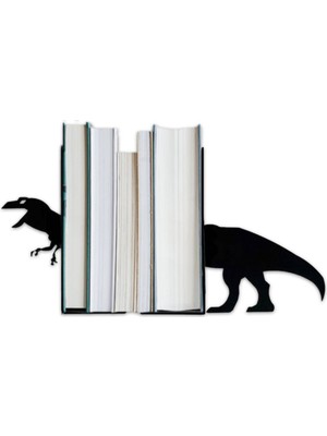 Hobi Demir Sanat Metal Kitap Tutucu T-Rex Figürlü Kitap Desteği, Dekoratif Kitaplık