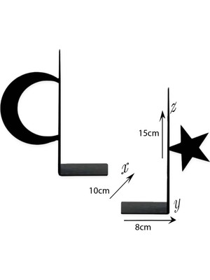 Hobi Demir Sanat Metal Kitap Tutucu Ayyıldız Figürlü Kitap Desteği, Dekoratif Kitaplık