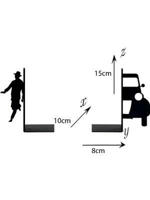 Hobi Demir Sanat Metal Kitap Tutucu Mafya Bond, Araba Figürlü Kitap Desteği, Dekoratif Kitaplık