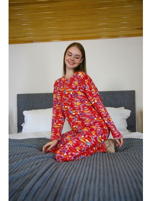 Akbeniz Kadın Penye Bol Paça Pijama Takım 4127