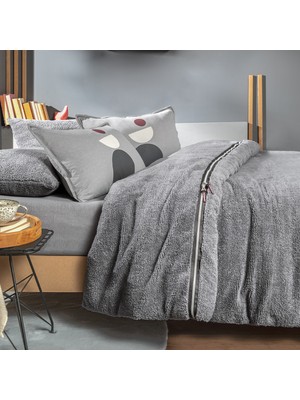 Yataş Bedding Coverme Quadro Çift Kişilik Battaniye Nevresim Takımı - Gri