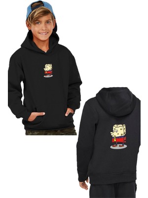 Astak Sunger BobÇocuk Sweatshirt Kapşonlu Ön Arka Baskılı BLL1718