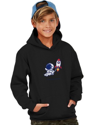 Hero Tasarım Uzay Mekiği  Çocuk Sweatshirt Kapşonlu BLL1891