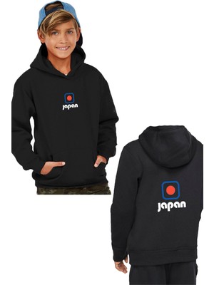 Japan  Çocuk Sweatshirt Kapşonlu Ön Arka Baskılı BLL3295