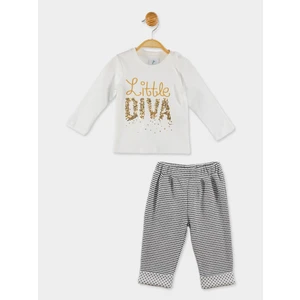 Kız Bebek Sweatshirt ve Pantolon 2'li Takım 20042