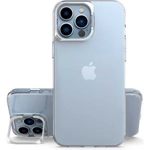 Kip GSM Apple iPhone 13 Pro Max Kılıf Metal Lens Korumalı Standlı Skuba Kapak