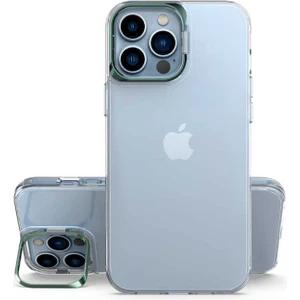 Kip GSM Apple iPhone 13 Pro Max Kılıf Metal Lens Korumalı Standlı Skuba Kapak
