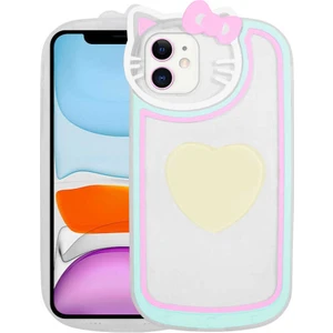 Kip GSM Apple iPhone 11 Kılıf Kedi Figürlü Transparan Pop Soketli Ritmik Kapak