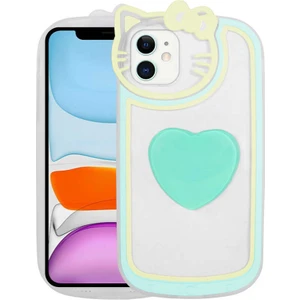 Kip GSM Apple iPhone 11 Kılıf Kedi Figürlü Transparan Pop Soketli Ritmik Kapak