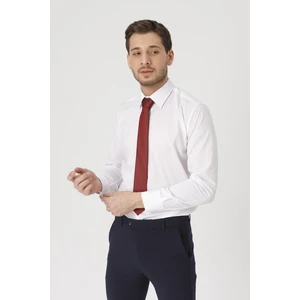 Gambocci erkek Beyaz Slim Fit Klasik Gömlek