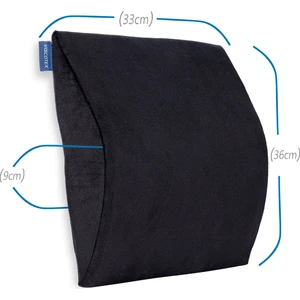 Visco Ortopedik Araç Bel Dayama Minderi 35X33X9 Cm, Siyah