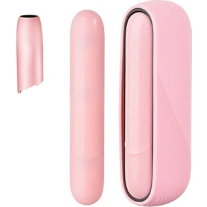 3 In 1 Iqos 3.0 Yüksek Kaliteli Kaymaz Silikon Kılıf Duo Koruyucu Kapak Kapı Kapağı Pembe