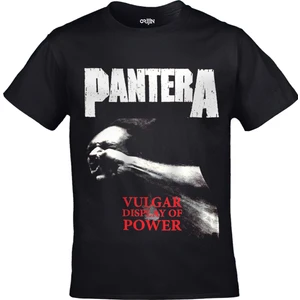 Orijin Tekstil Pantera Vulgar Display Of Power Unisex Baskılı Siyah Tshirt