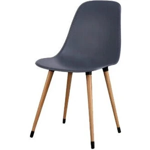 Estelia Abant Antrasit Ahşap Naturel Ayaklı Sandalye 4'lü Takım