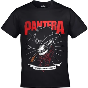 Orijin Tekstil Pantera - Cowboys From Hell Unisex Baskılı Siyah Tshirt