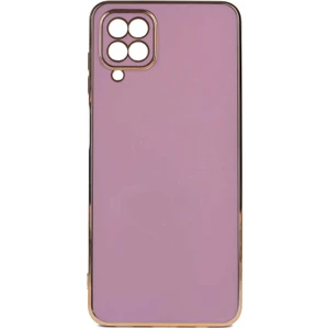 Galaxy A12 Kılıf Gold Köşeli Renkli Lüx Kapak