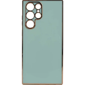 Galaxy S22 Ultra Kılıf Gold Köşeli Renkli Lüx Kapak