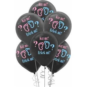 Bal10 Dünyası Cinsiyet Partisi Baskılı Balon Kiz Mı Erkek Mi 5 Adet