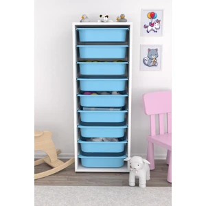 9 Sepetli Dolap Oyuncak Dolabı Çok Amaçlı Mutfak Banyo Kiler Dolabı Mavi