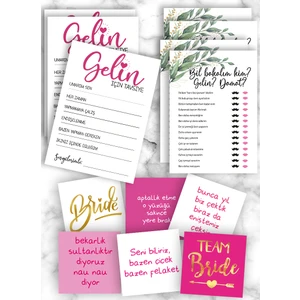 Pankart Evi Pankart Evi̇ - Bekarlığa Veda Seti Bride To Be Kartlar