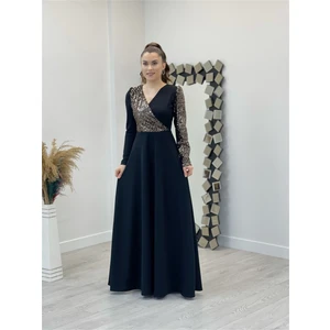 giyimmasalı Krep Kumaş Payet Detaylı Elbise - Bronz