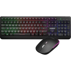KM-1500 Siyah Kablosuz Rainbow Aydınlatmalı Q Multimedia Klavye + Mouse Set