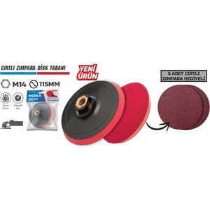 115MM Cırtlı Zımpara Tabanı + 5 Adet Daire Cırt