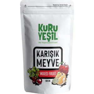 Kuru Yeşil Dried Fruit - Karışık Meyve Kurusu - Dried Fig - Dried Apricot - Apple - Cherry - Mulberry - 100gr