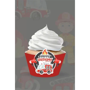 Neşeli Günlerim Itfaiye Temalı Cupcake Sargısı 8'li