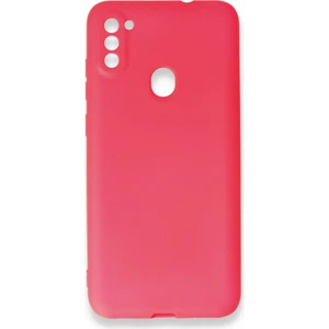 Apsuwa Samsung Galaxy A11 Kılıf Ultra Elastik Silikon Rubber Premier Pembe