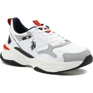 U.S. Polo Assn. Solidar Erkek Beyaz Lacivert Kırmızı Ayakkabı