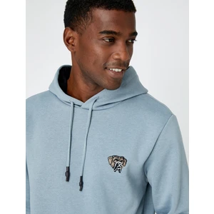 Hayvan Baskılı Kapşonlu Sweatshirt Şardonlu