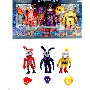 PopŞeker Five Nlghts At Freddy's Fnaf Bonnie Chica Freddy 3'lü Karakter Figürleri ve Aksesuarları Işıklı