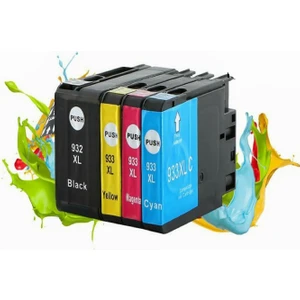 HP Officejet 7110 Kartuş Set 4 Renk Takım Muadil Yüksek Kapasite 932XL-933XL