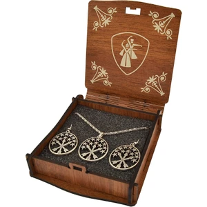 Çerkes - Adige Bayrak Kolye Küpe Seti