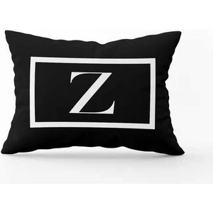 Cango Home Siyah Beyaz Harfli Çift Tarafı Dijital Baskılı Kırlent KILIFI-HRF-Z-35X50