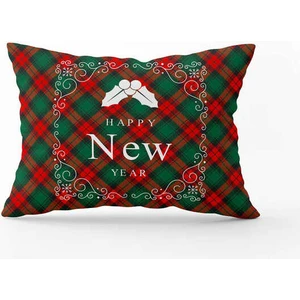 Cango Home Kırmızı Yeşil Ekose Desenli Yılbaşı Temalı Dijital Baskılı Kırlent Kılıfı CGH910-3550 Çift Tarafı Baskılı