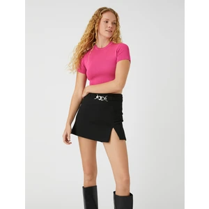 Crop Triko Kazak Kısa Kollu