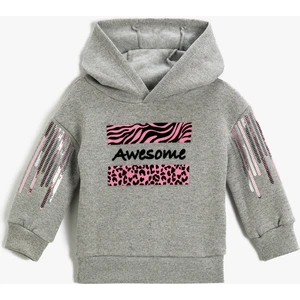 Kapüşonlu Sweatshirt Pul Payet Detaylı