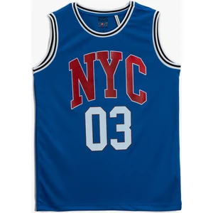 Baskılı Atlet Çizgili Bisiklet Yaka