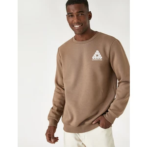 Baskılı Sweatshirt Bisiklet Yaka