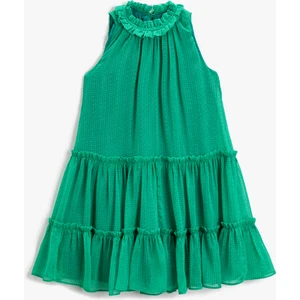 Midi Elbise Halter Yaka