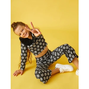 İspanyol Paça Pantolon Çiçek Desenli