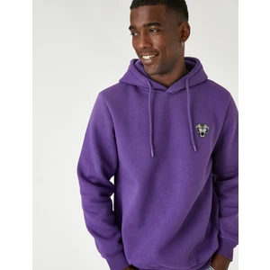 Hayvan Baskılı Sweatshirt Kapşonlu