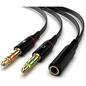 BK Teknoloji Kulaklık Mikrofon Birleştirici Kablo 3.5mm Dişi To 2 x 3.5mm Erkek