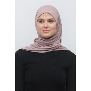 Tesettür Penye Şal Düz-Pudra