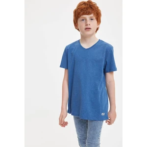 Erkek Çocuk V Yaka Tekli Kısa Kollu Kısa Kollu Tişört K1698A620SP