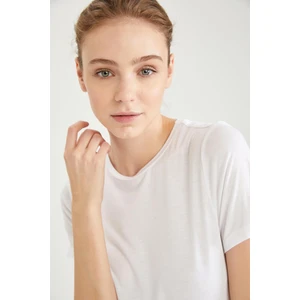 Loose Fit Basic Kısa Kollu Viskon Tunik L0068AZ21SP