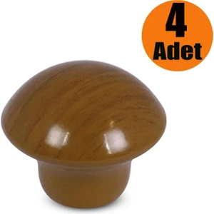 Mantar Düğme Kulp Çekmece Dolap Kapak Kulpu Kulbu Meşe (4 Adet)